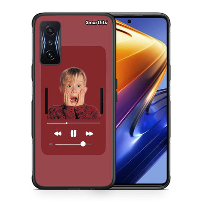 Θήκη Xiaomi Poco F4 GT Xmas Alone Music από τη Smartfits με σχέδιο στο πίσω μέρος και μαύρο περίβλημα | Xiaomi Poco F4 GT Xmas Alone Music case with colorful back and black bezels