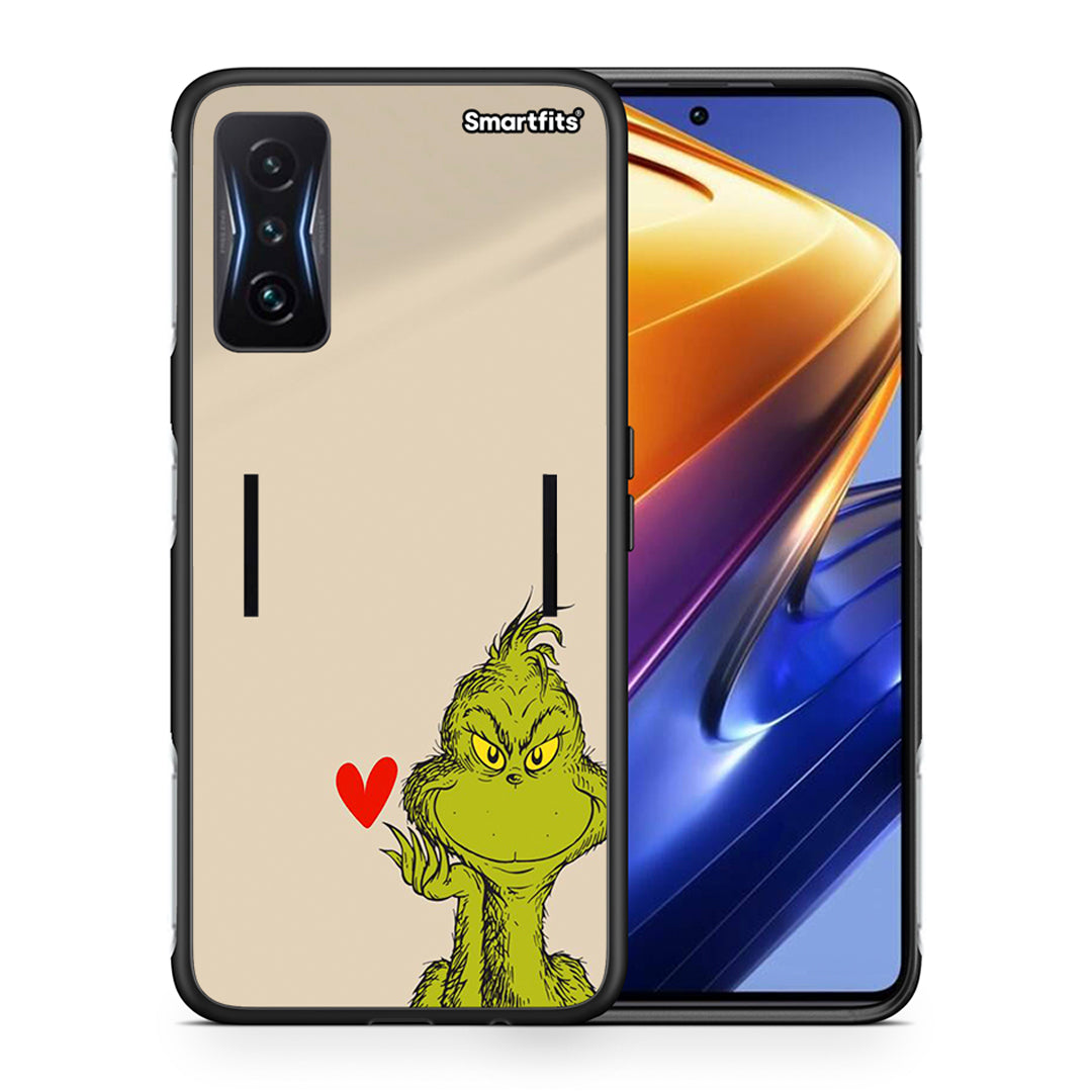 Θήκη Xiaomi Poco F4 GT Xmas Grinch από τη Smartfits με σχέδιο στο πίσω μέρος και μαύρο περίβλημα | Xiaomi Poco F4 GT Xmas Grinch case with colorful back and black bezels