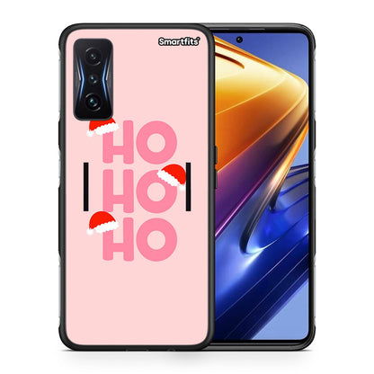 Θήκη Xiaomi Poco F4 GT Xmas Ho Ho Ho από τη Smartfits με σχέδιο στο πίσω μέρος και μαύρο περίβλημα | Xiaomi Poco F4 GT Xmas Ho Ho Ho case with colorful back and black bezels