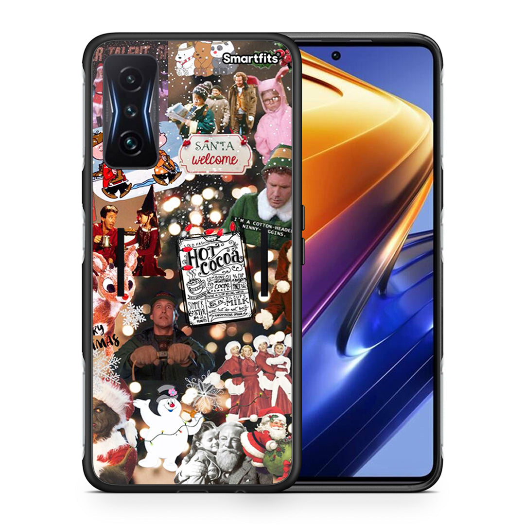 Θήκη Xiaomi Poco F4 GT Xmas Movies από τη Smartfits με σχέδιο στο πίσω μέρος και μαύρο περίβλημα | Xiaomi Poco F4 GT Xmas Movies case with colorful back and black bezels