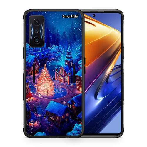 Θήκη Xiaomi Poco F4 GT Xmas Village από τη Smartfits με σχέδιο στο πίσω μέρος και μαύρο περίβλημα | Xiaomi Poco F4 GT Xmas Village case with colorful back and black bezels