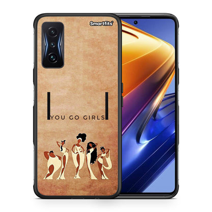 Θήκη Xiaomi Poco F4 GT You Go Girl από τη Smartfits με σχέδιο στο πίσω μέρος και μαύρο περίβλημα | Xiaomi Poco F4 GT You Go Girl case with colorful back and black bezels