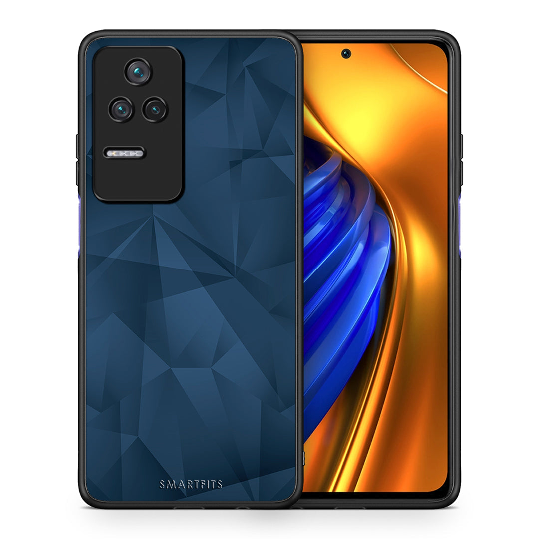 Θήκη Xiaomi Poco F4 / Redmi K40S Blue Abstract Geometric από τη Smartfits με σχέδιο στο πίσω μέρος και μαύρο περίβλημα | Xiaomi Poco F4 / Redmi K40S Blue Abstract Geometric case with colorful back and black bezels