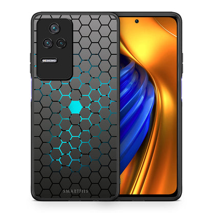 Θήκη Xiaomi Poco F4 / Redmi K40S Hexagonal Geometric από τη Smartfits με σχέδιο στο πίσω μέρος και μαύρο περίβλημα | Xiaomi Poco F4 / Redmi K40S Hexagonal Geometric case with colorful back and black bezels