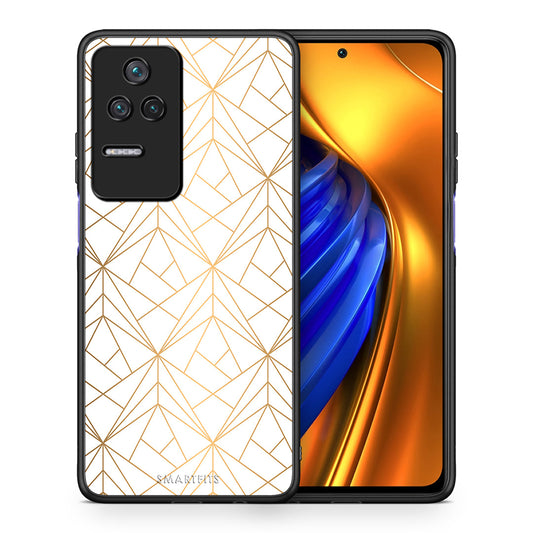 Θήκη Xiaomi Poco F4 / Redmi K40S Luxury White Geometric από τη Smartfits με σχέδιο στο πίσω μέρος και μαύρο περίβλημα | Xiaomi Poco F4 / Redmi K40S Luxury White Geometric case with colorful back and black bezels