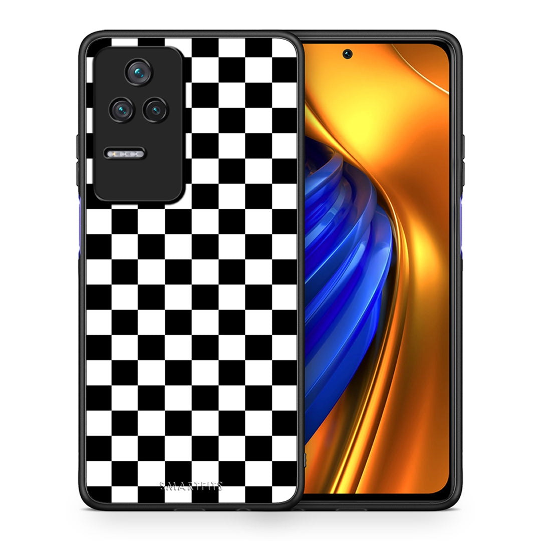 Θήκη Xiaomi Poco F4 / Redmi K40S Squares Geometric από τη Smartfits με σχέδιο στο πίσω μέρος και μαύρο περίβλημα | Xiaomi Poco F4 / Redmi K40S Squares Geometric case with colorful back and black bezels