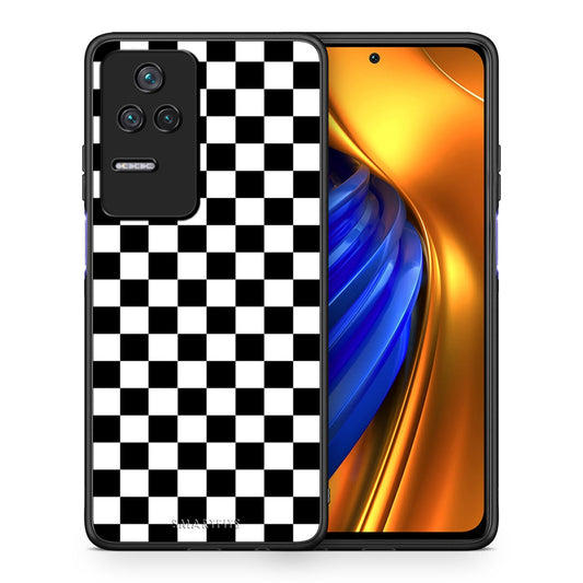 Θήκη Xiaomi Poco F4 / Redmi K40S Squares Geometric από τη Smartfits με σχέδιο στο πίσω μέρος και μαύρο περίβλημα | Xiaomi Poco F4 / Redmi K40S Squares Geometric case with colorful back and black bezels
