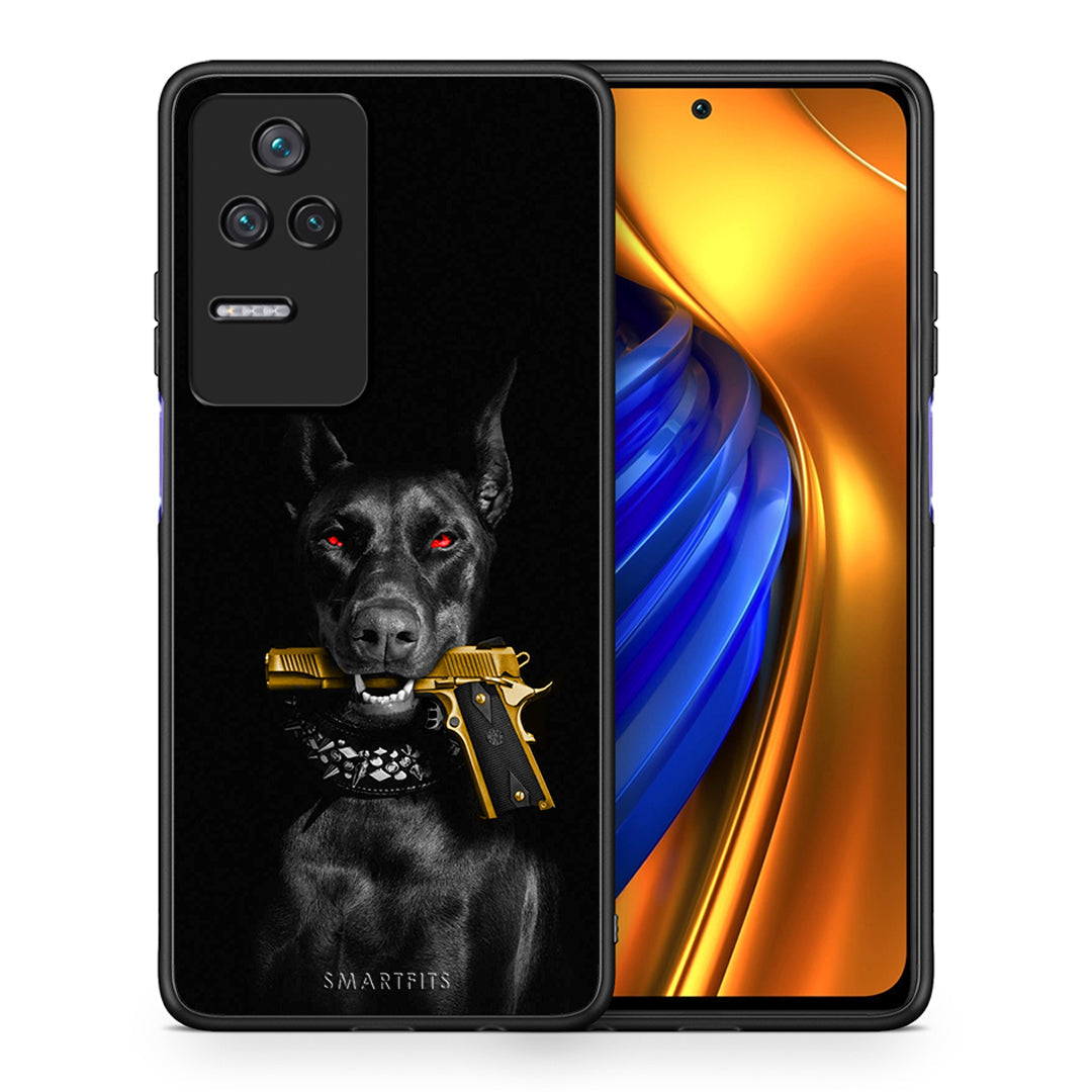 Θήκη Αγίου Βαλεντίνου Xiaomi Poco F4 / Redmi K40S Golden Gun από τη Smartfits με σχέδιο στο πίσω μέρος και μαύρο περίβλημα | Xiaomi Poco F4 / Redmi K40S Golden Gun case with colorful back and black bezels