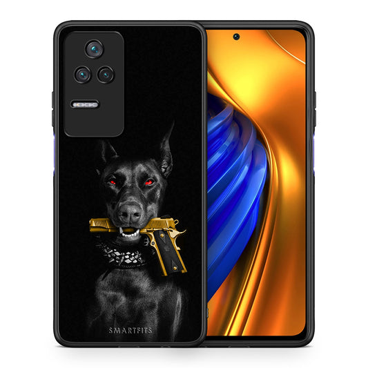 Θήκη Αγίου Βαλεντίνου Xiaomi Poco F4 / Redmi K40S Golden Gun από τη Smartfits με σχέδιο στο πίσω μέρος και μαύρο περίβλημα | Xiaomi Poco F4 / Redmi K40S Golden Gun case with colorful back and black bezels