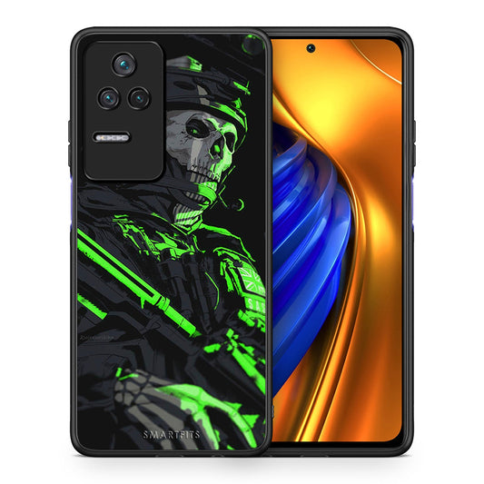 Θήκη Αγίου Βαλεντίνου Xiaomi Poco F4 / Redmi K40S Green Soldier από τη Smartfits με σχέδιο στο πίσω μέρος και μαύρο περίβλημα | Xiaomi Poco F4 / Redmi K40S Green Soldier case with colorful back and black bezels