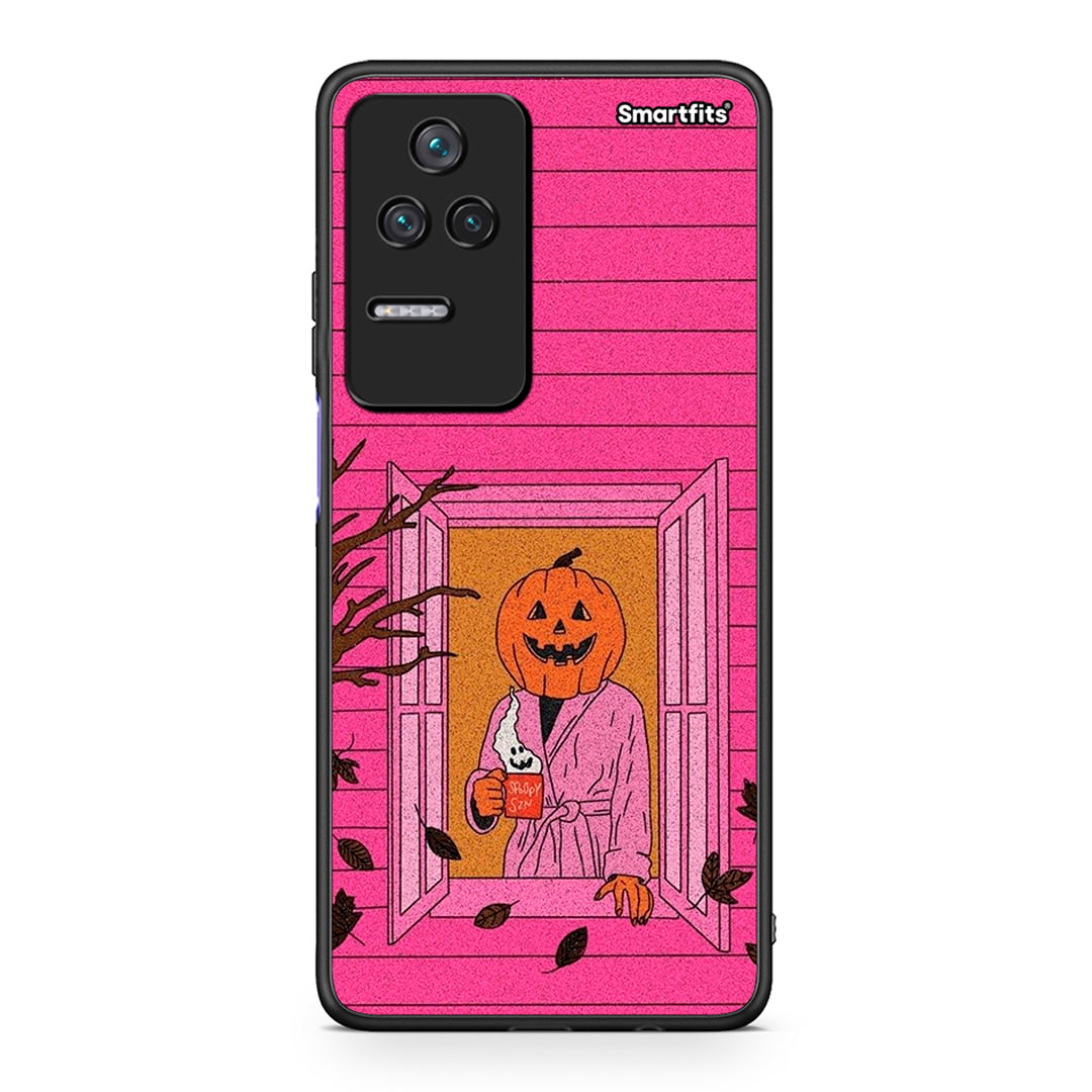 Xiaomi Poco F4 / Redmi K40S Halloween Pumpkin Lady θήκη από τη Smartfits με σχέδιο στο πίσω μέρος και μαύρο περίβλημα | Smartphone case with colorful back and black bezels by Smartfits