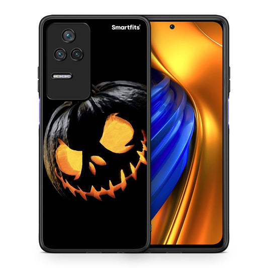 Θήκη Xiaomi Poco F4 / Redmi K40S Halloween Scary Pumpkin από τη Smartfits με σχέδιο στο πίσω μέρος και μαύρο περίβλημα | Xiaomi Poco F4 / Redmi K40S Halloween Scary Pumpkin case with colorful back and black bezels