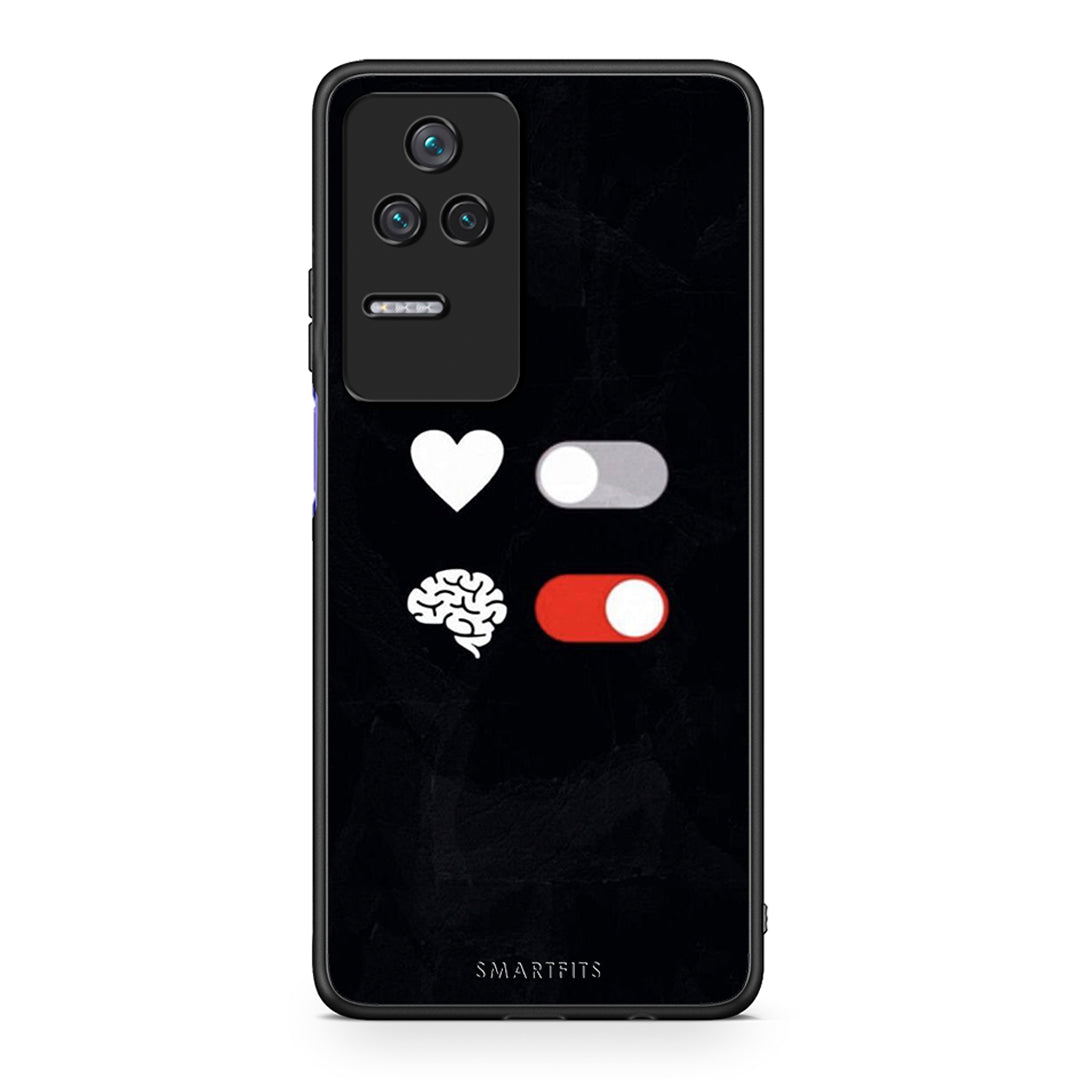 Xiaomi Poco F4 / Redmi K40S Heart Vs Brain Θήκη Αγίου Βαλεντίνου από τη Smartfits με σχέδιο στο πίσω μέρος και μαύρο περίβλημα | Smartphone case with colorful back and black bezels by Smartfits