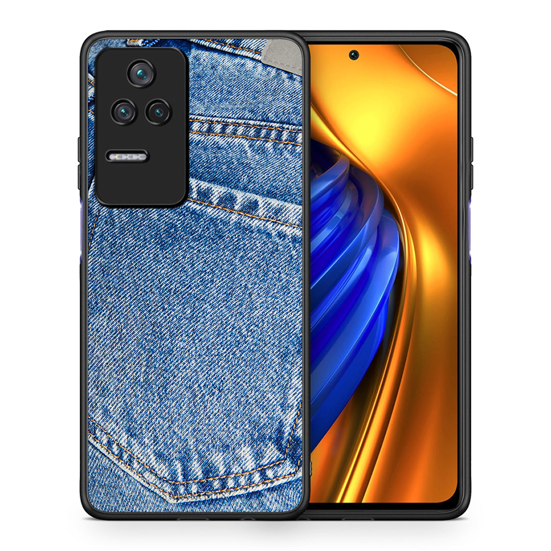 Θήκη Xiaomi Poco F4 / Redmi K40S Jeans Pocket από τη Smartfits με σχέδιο στο πίσω μέρος και μαύρο περίβλημα | Xiaomi Poco F4 / Redmi K40S Jeans Pocket case with colorful back and black bezels