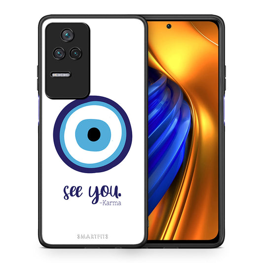 Θήκη Xiaomi Poco F4 / Redmi K40S Karma Says από τη Smartfits με σχέδιο στο πίσω μέρος και μαύρο περίβλημα | Xiaomi Poco F4 / Redmi K40S Karma Says case with colorful back and black bezels