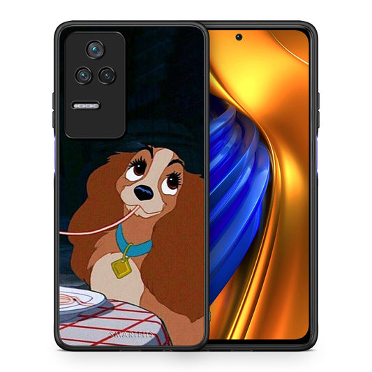 Θήκη Αγίου Βαλεντίνου Xiaomi Poco F4 / Redmi K40S Lady And Tramp 2 από τη Smartfits με σχέδιο στο πίσω μέρος και μαύρο περίβλημα | Xiaomi Poco F4 / Redmi K40S Lady And Tramp 2 case with colorful back and black bezels