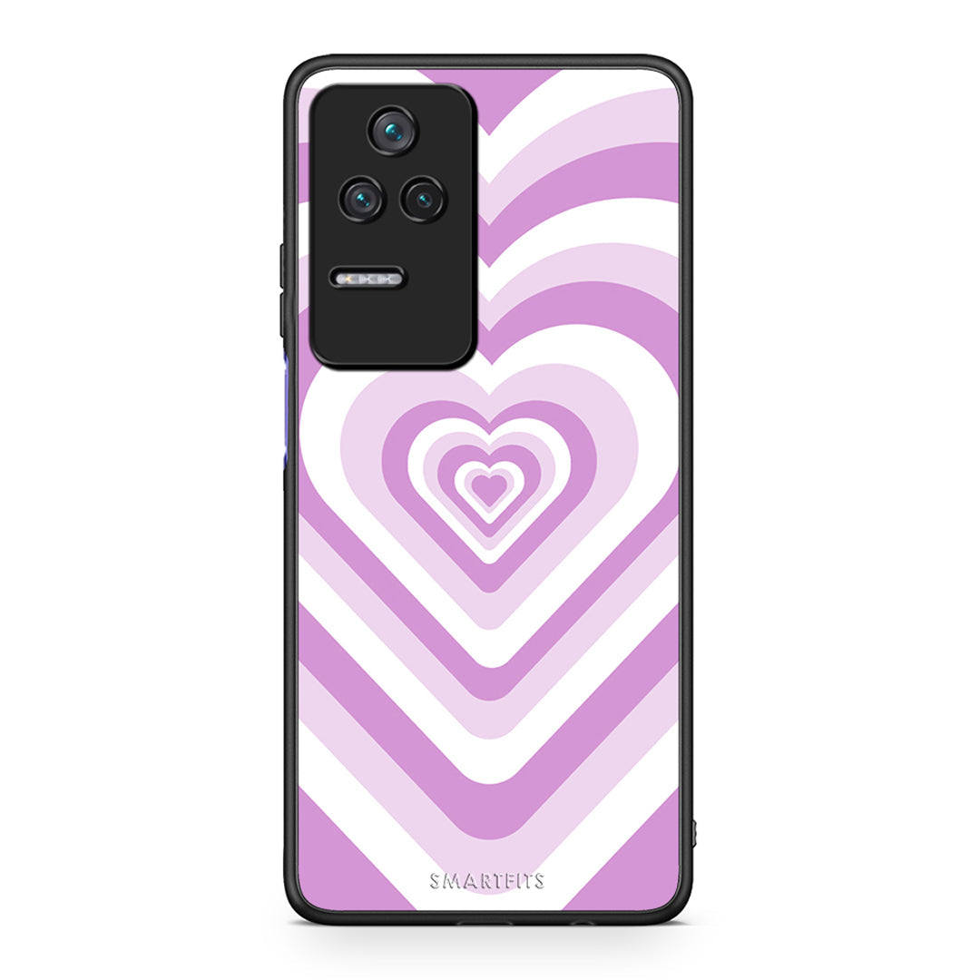 Xiaomi Poco F4 / Redmi K40S Lilac Hearts θήκη από τη Smartfits με σχέδιο στο πίσω μέρος και μαύρο περίβλημα | Smartphone case with colorful back and black bezels by Smartfits