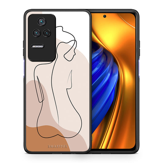 Θήκη Xiaomi Poco F4 / Redmi K40S LineArt Woman από τη Smartfits με σχέδιο στο πίσω μέρος και μαύρο περίβλημα | Xiaomi Poco F4 / Redmi K40S LineArt Woman case with colorful back and black bezels