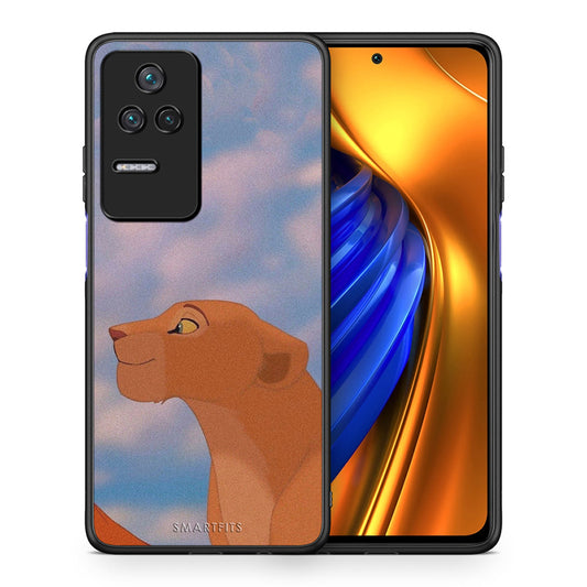 Θήκη Αγίου Βαλεντίνου Xiaomi Poco F4 / Redmi K40S Lion Love 2 από τη Smartfits με σχέδιο στο πίσω μέρος και μαύρο περίβλημα | Xiaomi Poco F4 / Redmi K40S Lion Love 2 case with colorful back and black bezels