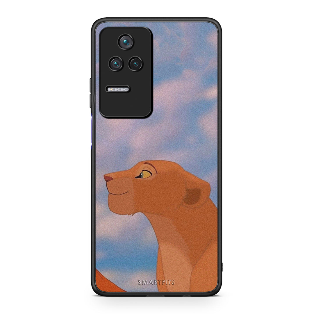 Xiaomi Poco F4 / Redmi K40S Lion Love 2 Θήκη Αγίου Βαλεντίνου από τη Smartfits με σχέδιο στο πίσω μέρος και μαύρο περίβλημα | Smartphone case with colorful back and black bezels by Smartfits