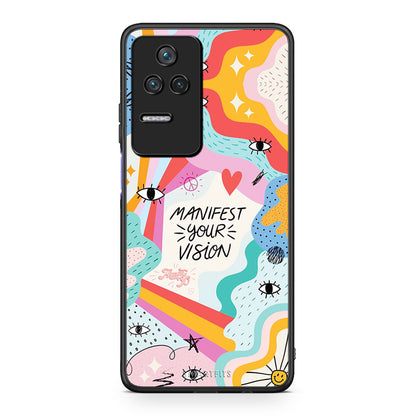 Xiaomi Poco F4 / Redmi K40S Manifest Your Vision θήκη από τη Smartfits με σχέδιο στο πίσω μέρος και μαύρο περίβλημα | Smartphone case with colorful back and black bezels by Smartfits