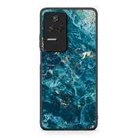 Thumbnail for Xiaomi Poco F4 / Redmi K40S Marble Blue θήκη από τη Smartfits με σχέδιο στο πίσω μέρος και μαύρο περίβλημα | Smartphone case with colorful back and black bezels by Smartfits