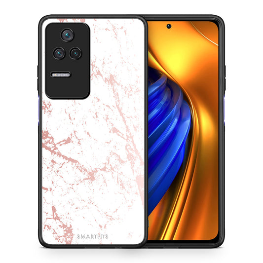 Θήκη Xiaomi Poco F4 / Redmi K40S Pink Splash Marble από τη Smartfits με σχέδιο στο πίσω μέρος και μαύρο περίβλημα | Xiaomi Poco F4 / Redmi K40S Pink Splash Marble case with colorful back and black bezels