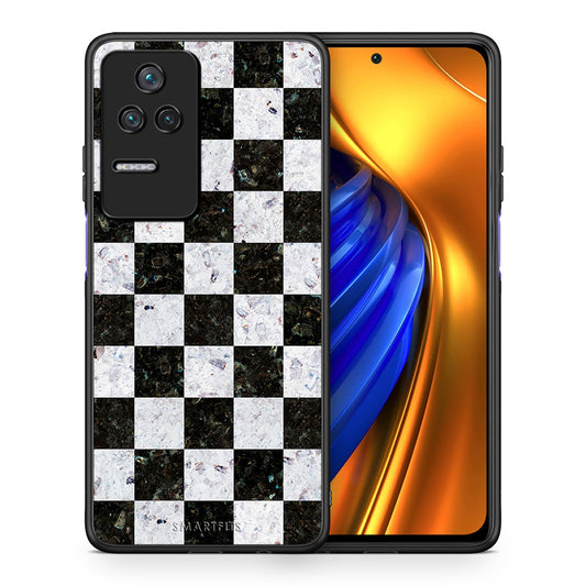 Θήκη Xiaomi Poco F4 / Redmi K40S Square Geometric Marble από τη Smartfits με σχέδιο στο πίσω μέρος και μαύρο περίβλημα | Xiaomi Poco F4 / Redmi K40S Square Geometric Marble case with colorful back and black bezels
