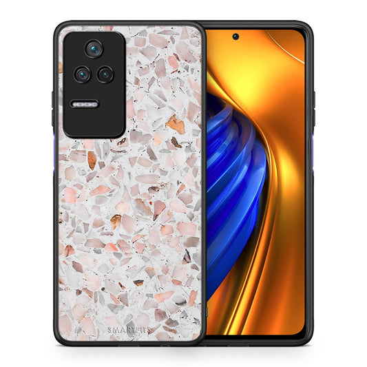 Θήκη Xiaomi Poco F4 / Redmi K40S Marble Terrazzo από τη Smartfits με σχέδιο στο πίσω μέρος και μαύρο περίβλημα | Xiaomi Poco F4 / Redmi K40S Marble Terrazzo case with colorful back and black bezels