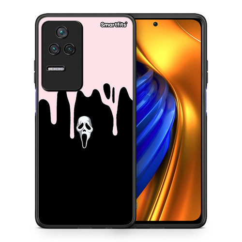 Θήκη Xiaomi Poco F4 / Redmi K40S Melting Halloween Mask από τη Smartfits με σχέδιο στο πίσω μέρος και μαύρο περίβλημα | Xiaomi Poco F4 / Redmi K40S Melting Halloween Mask case with colorful back and black bezels