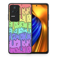 Thumbnail for Θήκη Xiaomi Poco F4 / Redmi K40S Melting Rainbow από τη Smartfits με σχέδιο στο πίσω μέρος και μαύρο περίβλημα | Xiaomi Poco F4 / Redmi K40S Melting Rainbow case with colorful back and black bezels