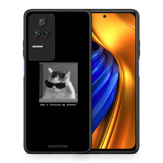 Θήκη Xiaomi Poco F4 / Redmi K40S Meme Cat από τη Smartfits με σχέδιο στο πίσω μέρος και μαύρο περίβλημα | Xiaomi Poco F4 / Redmi K40S Meme Cat case with colorful back and black bezels