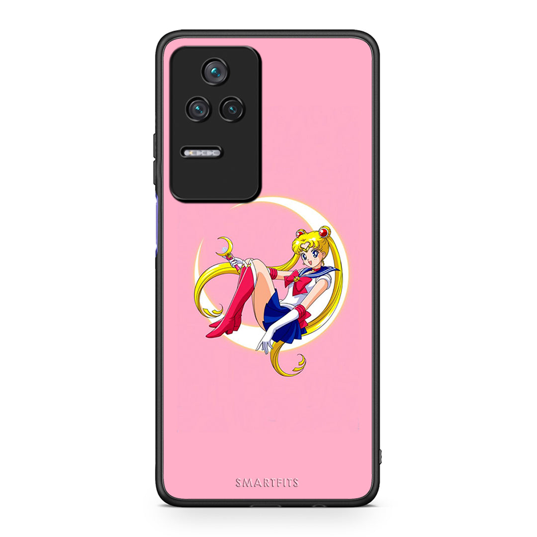 Xiaomi Poco F4 / Redmi K40S Moon Girl θήκη από τη Smartfits με σχέδιο στο πίσω μέρος και μαύρο περίβλημα | Smartphone case with colorful back and black bezels by Smartfits