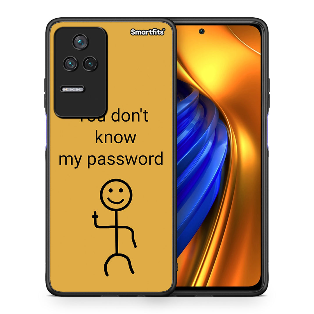 Θήκη Xiaomi Poco F4 / Redmi K40S My Password από τη Smartfits με σχέδιο στο πίσω μέρος και μαύρο περίβλημα | Xiaomi Poco F4 / Redmi K40S My Password case with colorful back and black bezels