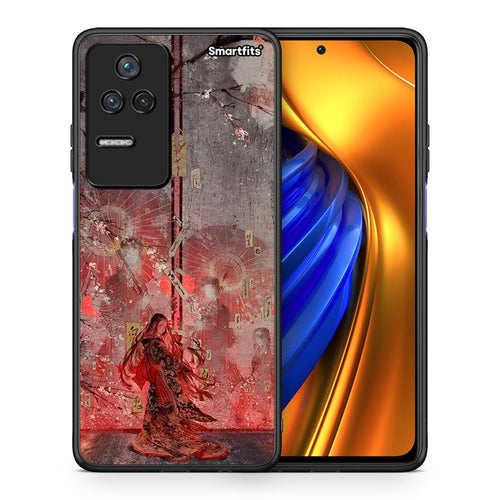 Θήκη Xiaomi Poco F4 / Redmi K40S Nezuko Kamado από τη Smartfits με σχέδιο στο πίσω μέρος και μαύρο περίβλημα | Xiaomi Poco F4 / Redmi K40S Nezuko Kamado case with colorful back and black bezels