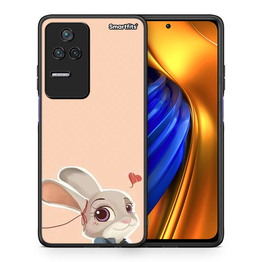 Θήκη Xiaomi Poco F4 / Redmi K40S Nick Wilde And Judy Hopps Love 2 από τη Smartfits με σχέδιο στο πίσω μέρος και μαύρο περίβλημα | Xiaomi Poco F4 / Redmi K40S Nick Wilde And Judy Hopps Love 2 case with colorful back and black bezels