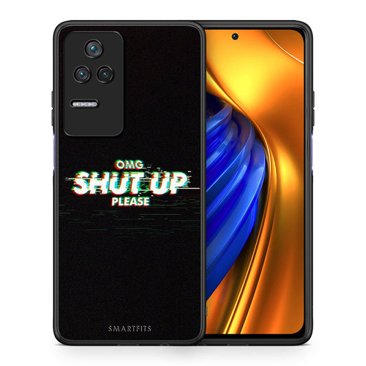 Θήκη Xiaomi Poco F4 / Redmi K40S OMG ShutUp από τη Smartfits με σχέδιο στο πίσω μέρος και μαύρο περίβλημα | Xiaomi Poco F4 / Redmi K40S OMG ShutUp case with colorful back and black bezels