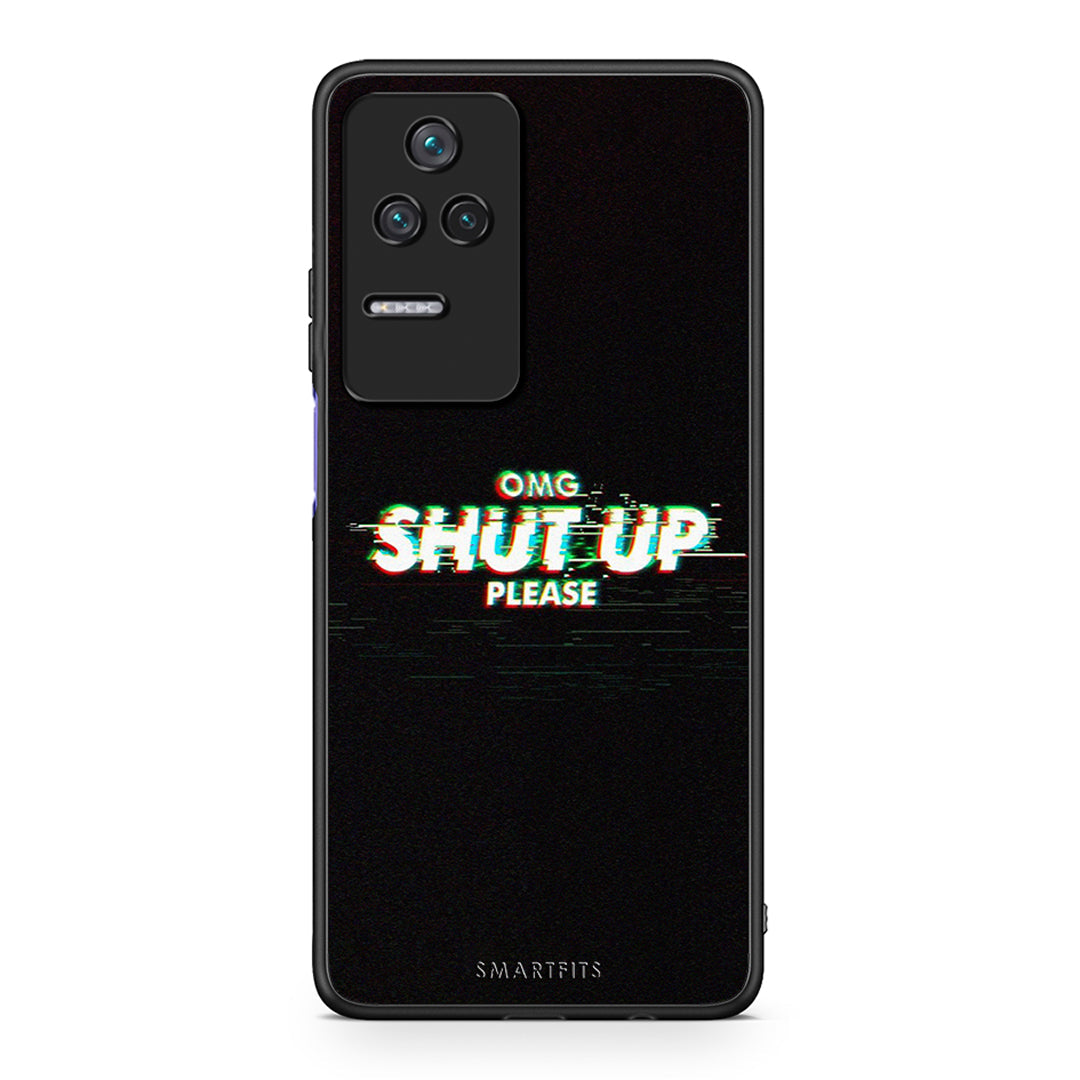 Xiaomi Poco F4 / Redmi K40S OMG ShutUp θήκη από τη Smartfits με σχέδιο στο πίσω μέρος και μαύρο περίβλημα | Smartphone case with colorful back and black bezels by Smartfits