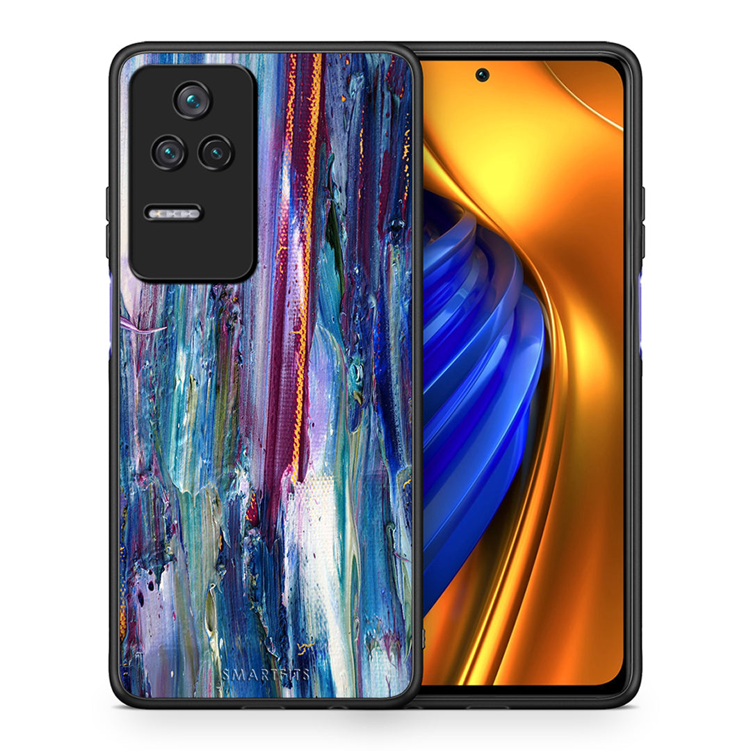 Θήκη Xiaomi Poco F4 / Redmi K40S Winter Paint από τη Smartfits με σχέδιο στο πίσω μέρος και μαύρο περίβλημα | Xiaomi Poco F4 / Redmi K40S Winter Paint case with colorful back and black bezels