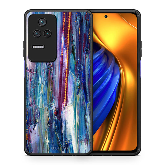 Θήκη Xiaomi Poco F4 / Redmi K40S Winter Paint από τη Smartfits με σχέδιο στο πίσω μέρος και μαύρο περίβλημα | Xiaomi Poco F4 / Redmi K40S Winter Paint case with colorful back and black bezels