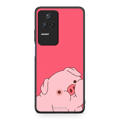Xiaomi Poco F4 / Redmi K40S Pig Love 1 Θήκη Αγίου Βαλεντίνου από τη Smartfits με σχέδιο στο πίσω μέρος και μαύρο περίβλημα | Smartphone case with colorful back and black bezels by Smartfits