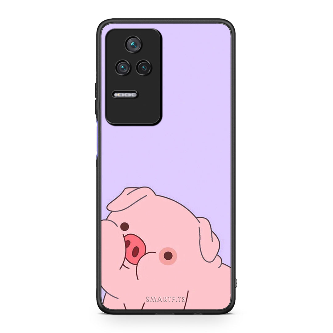 Xiaomi Poco F4 / Redmi K40S Pig Love 2 Θήκη Αγίου Βαλεντίνου από τη Smartfits με σχέδιο στο πίσω μέρος και μαύρο περίβλημα | Smartphone case with colorful back and black bezels by Smartfits