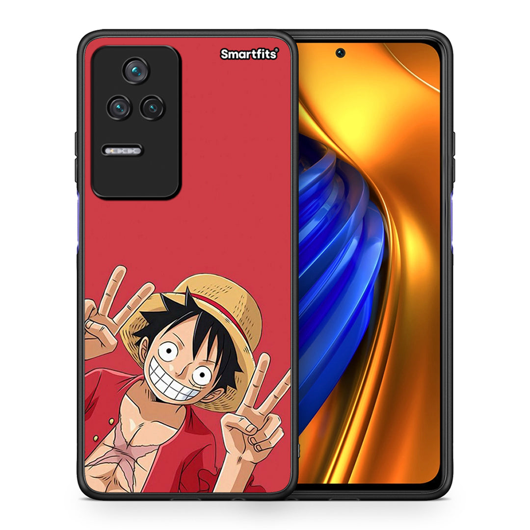 Θήκη Xiaomi Poco F4 / Redmi K40S Pirate Luffy από τη Smartfits με σχέδιο στο πίσω μέρος και μαύρο περίβλημα | Xiaomi Poco F4 / Redmi K40S Pirate Luffy case with colorful back and black bezels