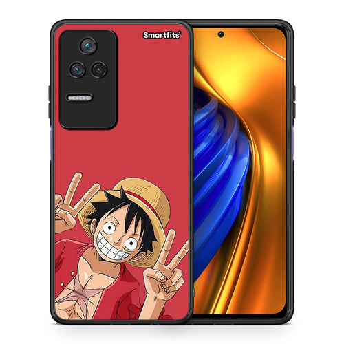 Θήκη Xiaomi Poco F4 / Redmi K40S Pirate Luffy από τη Smartfits με σχέδιο στο πίσω μέρος και μαύρο περίβλημα | Xiaomi Poco F4 / Redmi K40S Pirate Luffy case with colorful back and black bezels