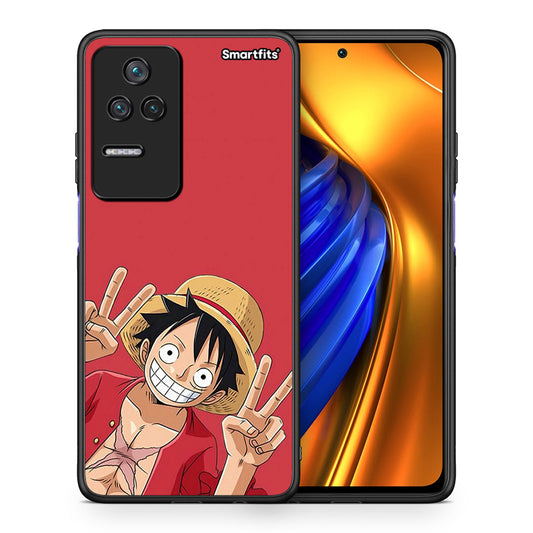 Θήκη Xiaomi Poco F4 / Redmi K40S Pirate Luffy από τη Smartfits με σχέδιο στο πίσω μέρος και μαύρο περίβλημα | Xiaomi Poco F4 / Redmi K40S Pirate Luffy case with colorful back and black bezels