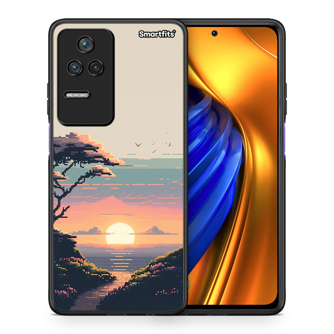 Θήκη Xiaomi Poco F4 / Redmi K40S Pixel Sunset από τη Smartfits με σχέδιο στο πίσω μέρος και μαύρο περίβλημα | Xiaomi Poco F4 / Redmi K40S Pixel Sunset case with colorful back and black bezels