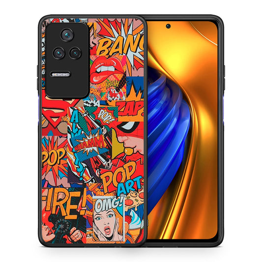 Θήκη Xiaomi Poco F4 / Redmi K40S PopArt OMG από τη Smartfits με σχέδιο στο πίσω μέρος και μαύρο περίβλημα | Xiaomi Poco F4 / Redmi K40S PopArt OMG case with colorful back and black bezels