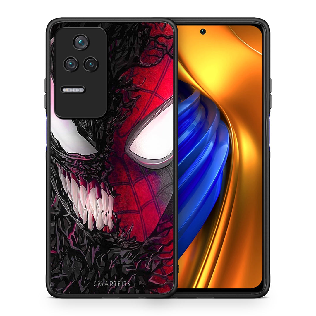 Θήκη Xiaomi Poco F4 / Redmi K40S SpiderVenom PopArt από τη Smartfits με σχέδιο στο πίσω μέρος και μαύρο περίβλημα | Xiaomi Poco F4 / Redmi K40S SpiderVenom PopArt case with colorful back and black bezels