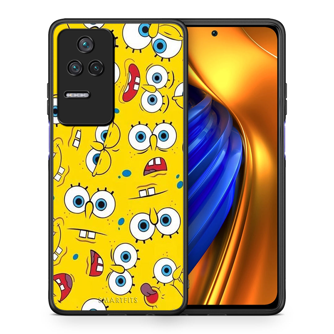 Θήκη Xiaomi Poco F4 / Redmi K40S Sponge PopArt από τη Smartfits με σχέδιο στο πίσω μέρος και μαύρο περίβλημα | Xiaomi Poco F4 / Redmi K40S Sponge PopArt case with colorful back and black bezels