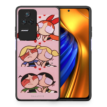 Θήκη Αγίου Βαλεντίνου Xiaomi Poco F4 / Redmi K40S Puff Love από τη Smartfits με σχέδιο στο πίσω μέρος και μαύρο περίβλημα | Xiaomi Poco F4 / Redmi K40S Puff Love case with colorful back and black bezels